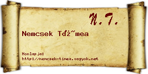 Nemcsek Tímea névjegykártya